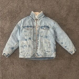Men Gap Blue Jean Sherpa Jacket
